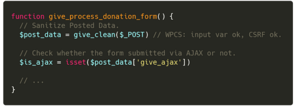 The function handling the donation form