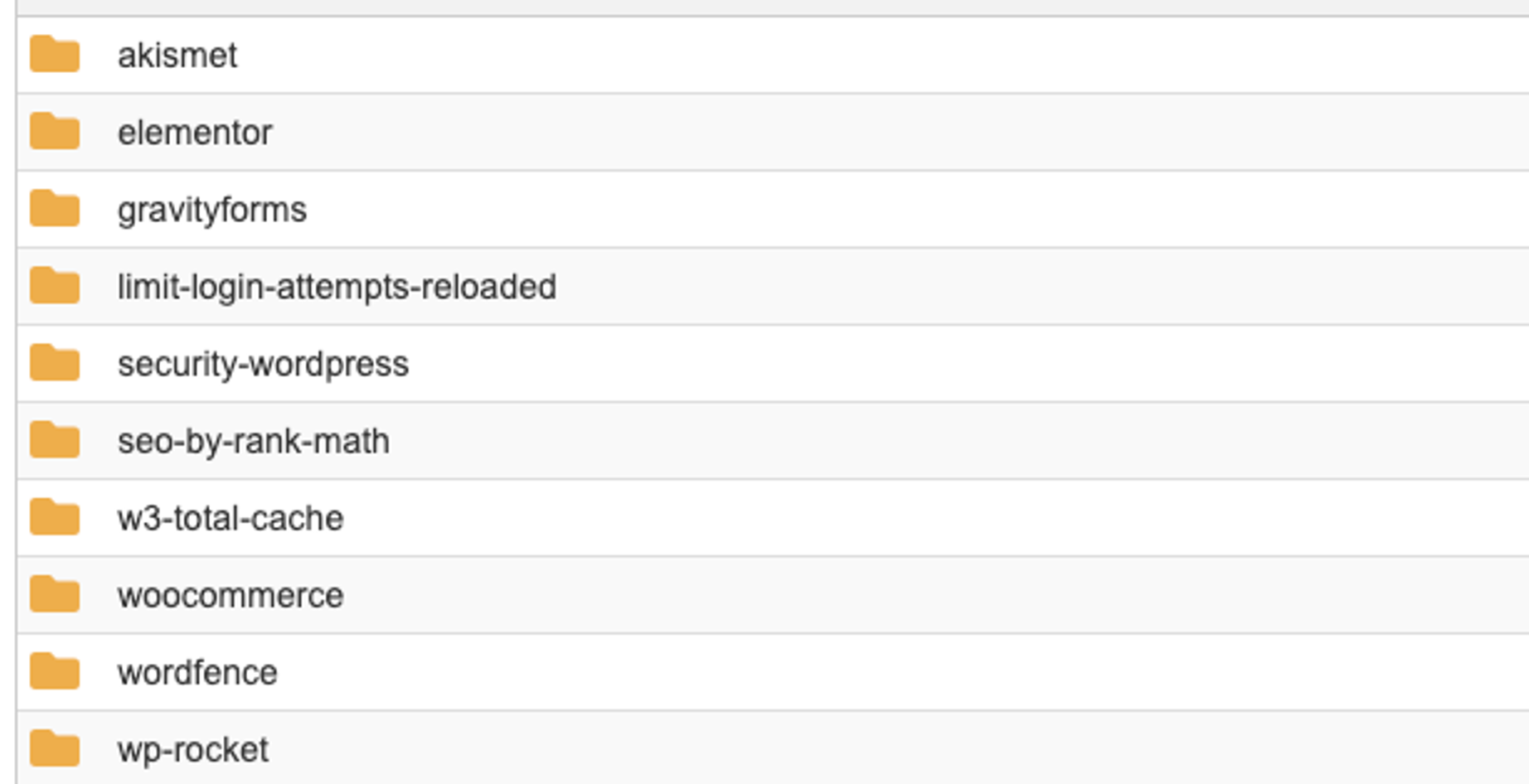 WP plugin list